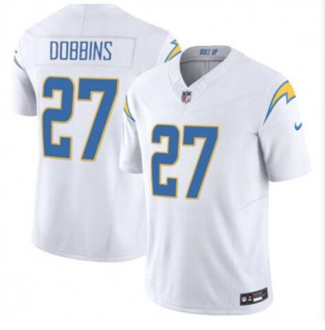 Men Los Angeles Chargers #27 Dobbins white Nike 2024 Game NFL Jersey->argentina jersey->Soccer Country Jersey